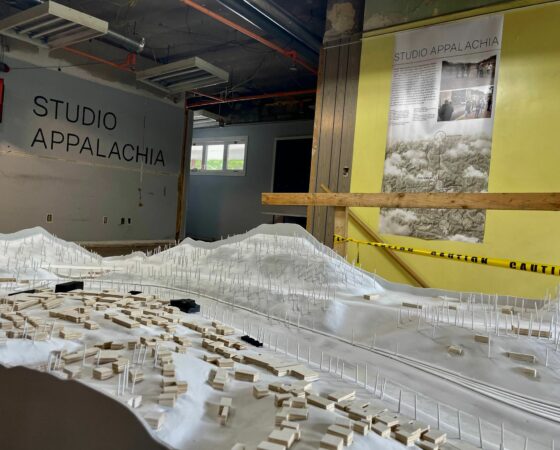 A physical model of mountains and development sites