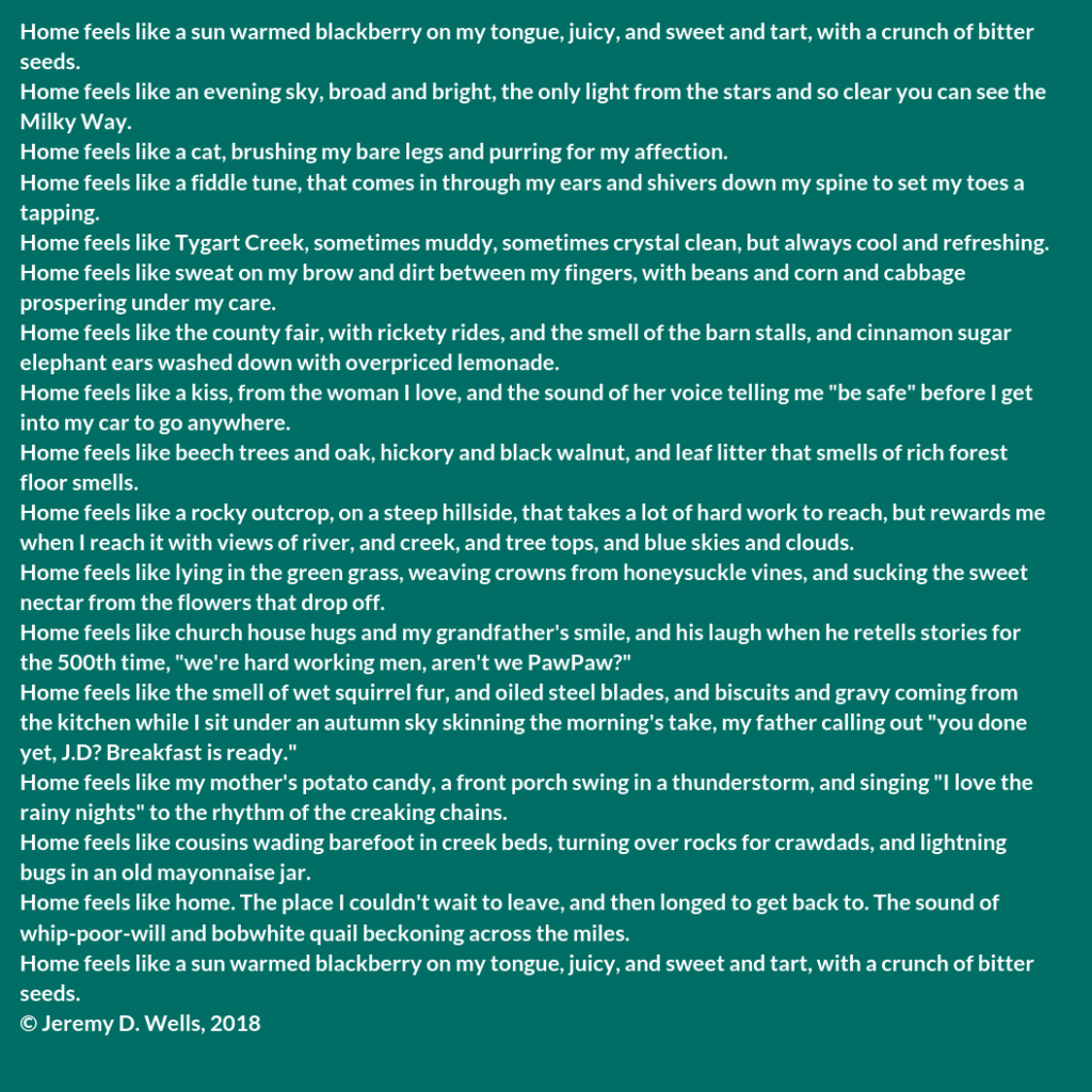 a Poem by jeremy d. wells, a reporter in grayson kentucky, and coordinator of the holler down the holler poetry slams